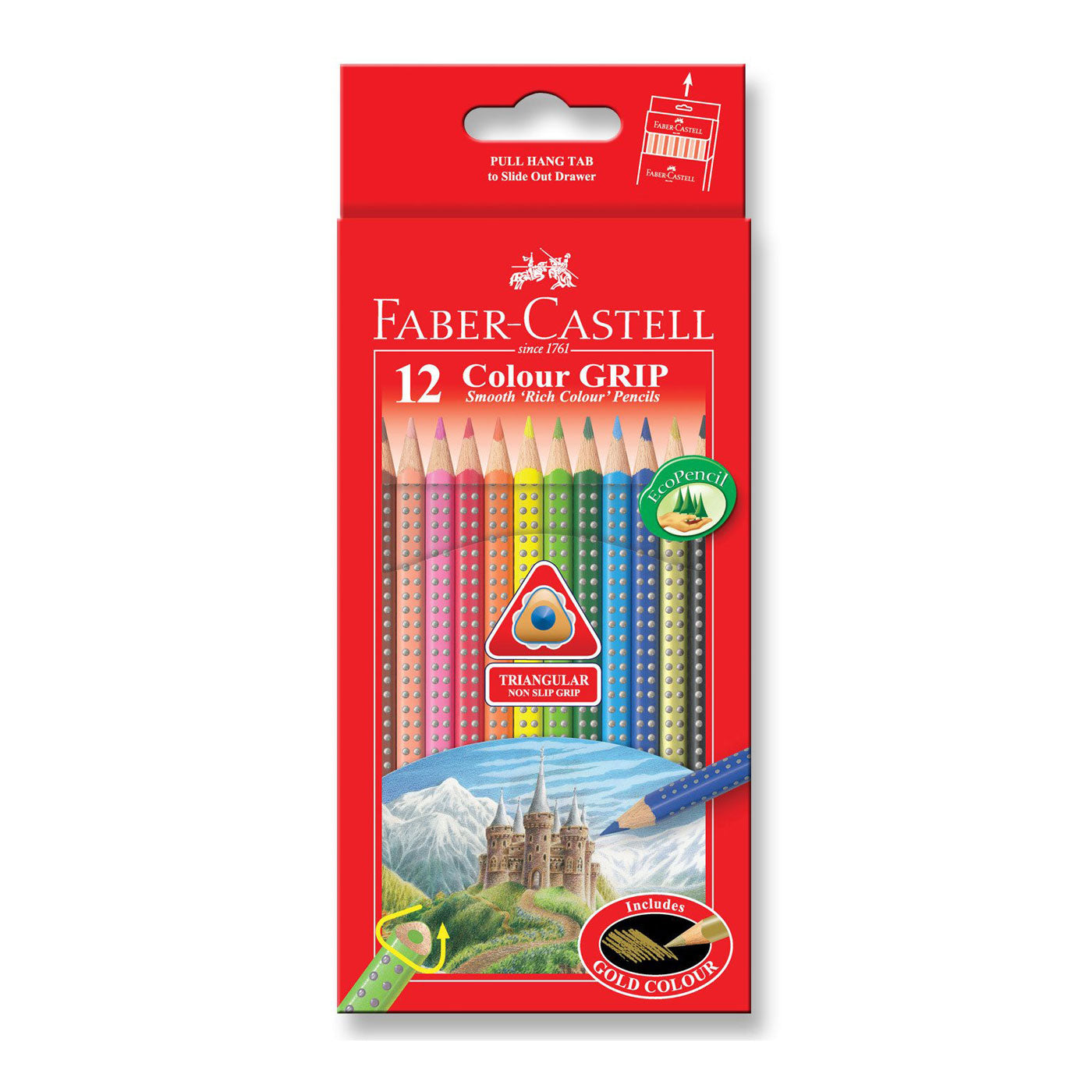 Faber-Castell GRIP Colour Pencils Full Length 12 Pack