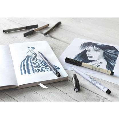 Faber-Castell Graphics Pitt Artist Pen Grey Tones Wallet of 6