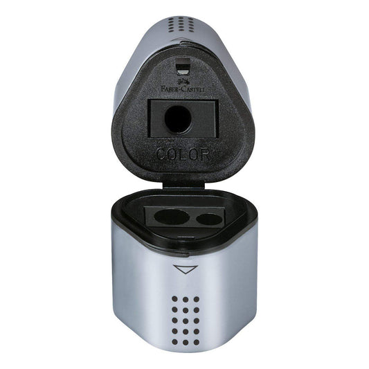 Faber-Castell GRIP Trio 3 Hole Pencil Sharpener Silver