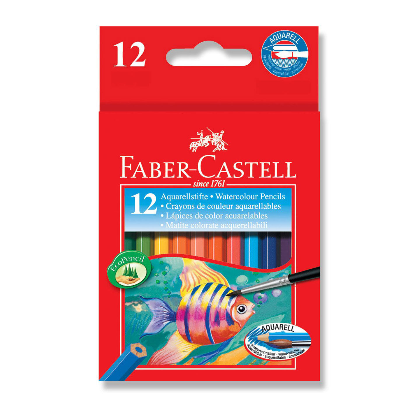 Faber-Castell Watercolour Pencils Half Length 12 Pack