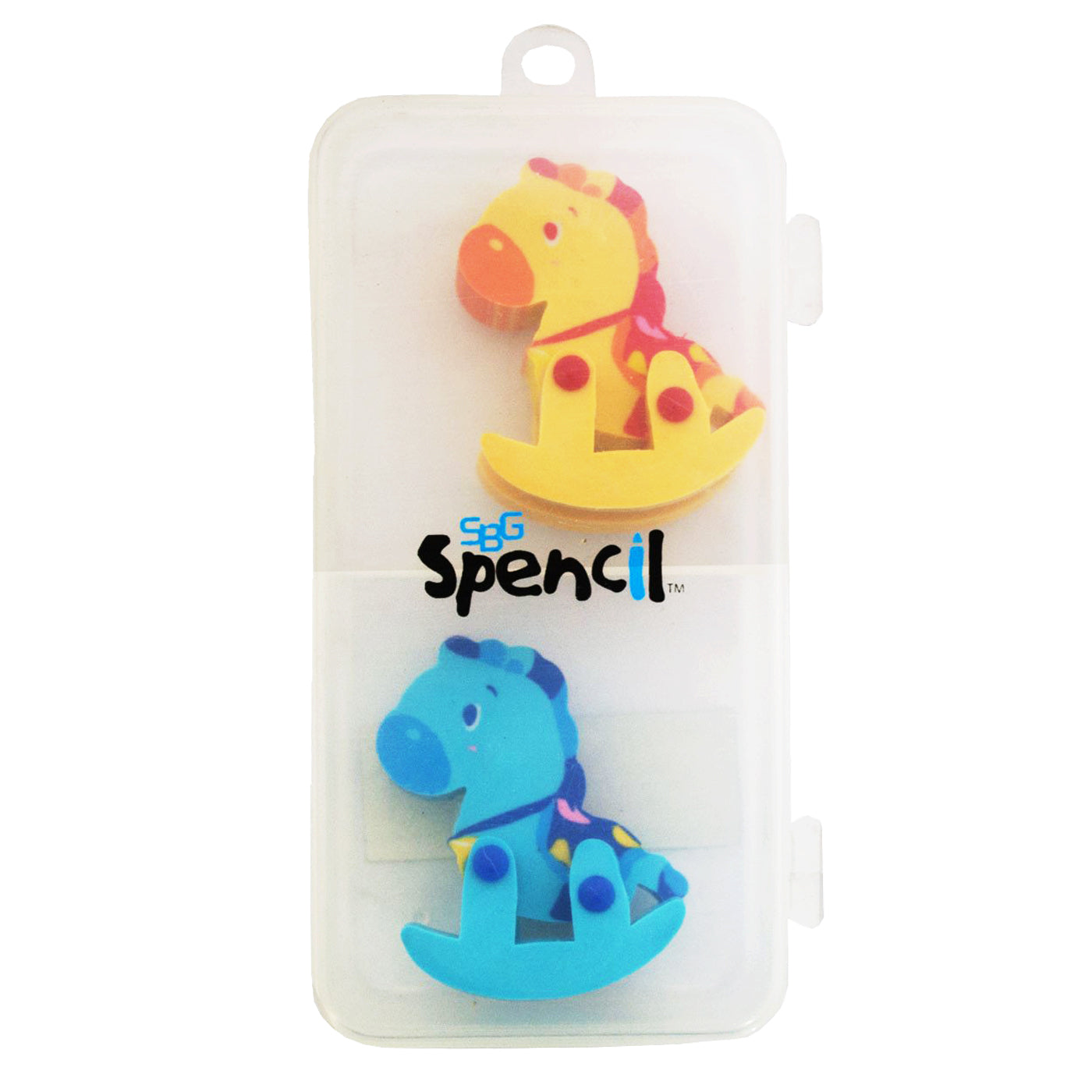 Fancy Eraser Rocking Horse Set of 2 in plastic container