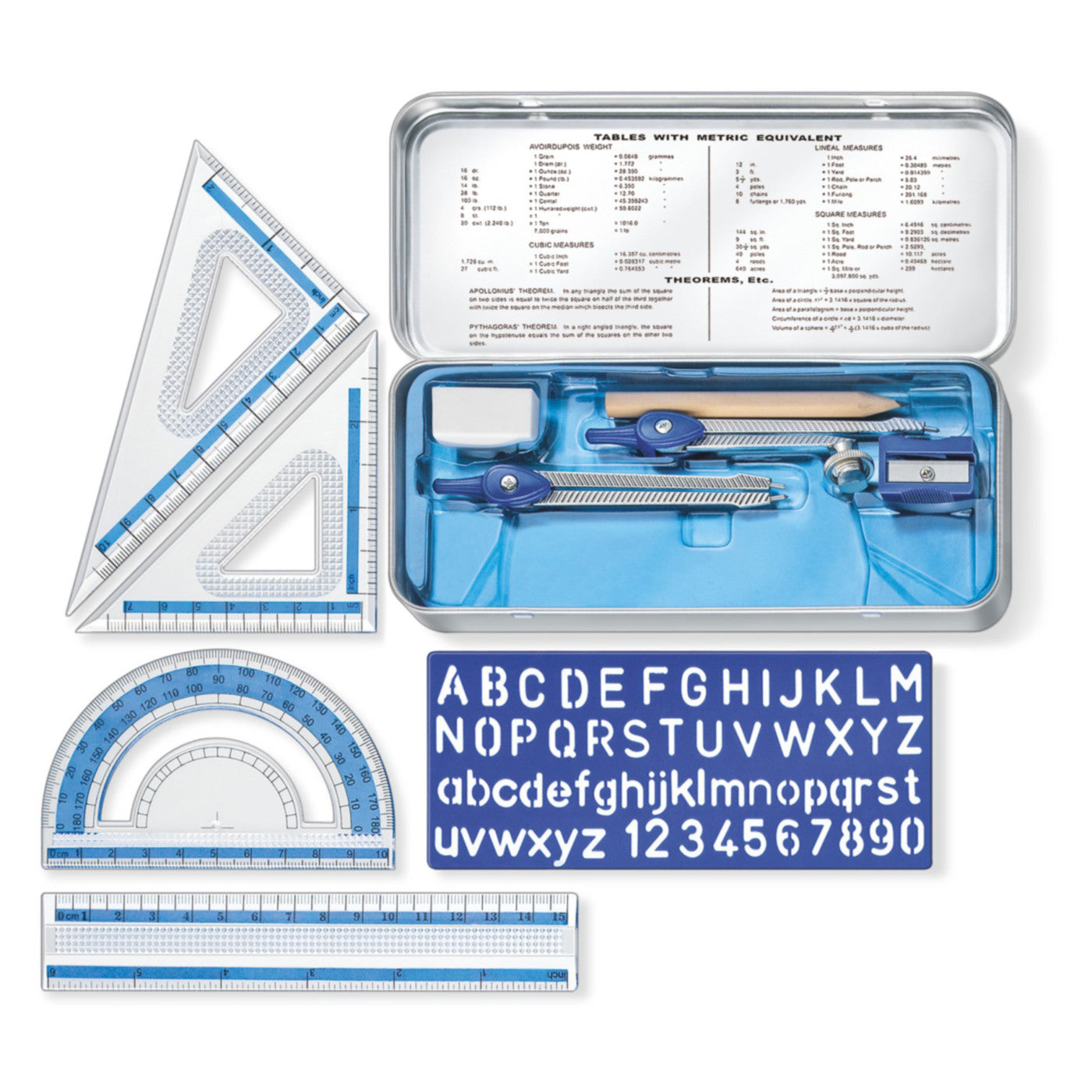Staedtler Noris Geometry Maths Set 557 10 in a Tin Box 10 Piece ...