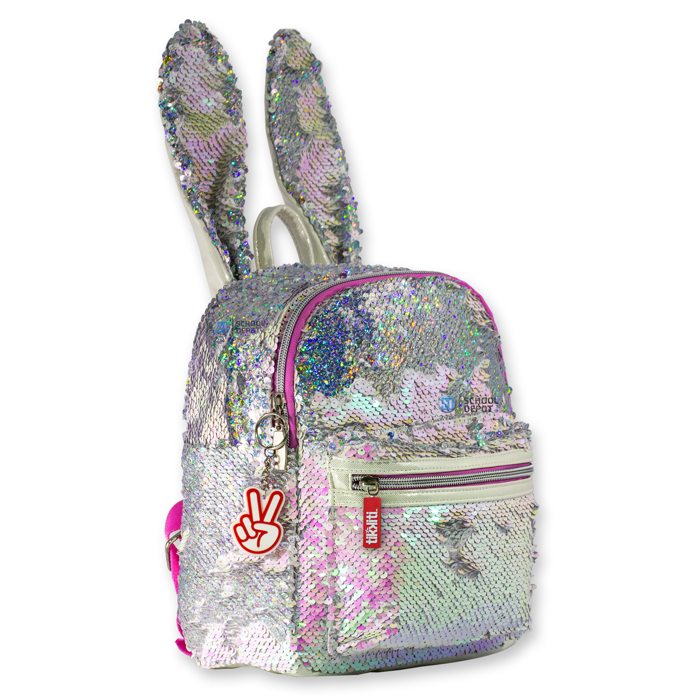 Glitter Critters Catch Me! Backpack Sequin Bunny
