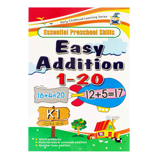 Greenhill Essential Preschool Skills Easy Addition 1 to 20 Ages 4-6 Years