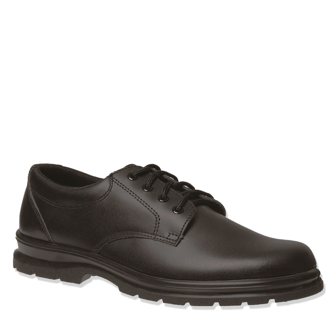 Grosby Leather Shoes Black Educate JNR 2