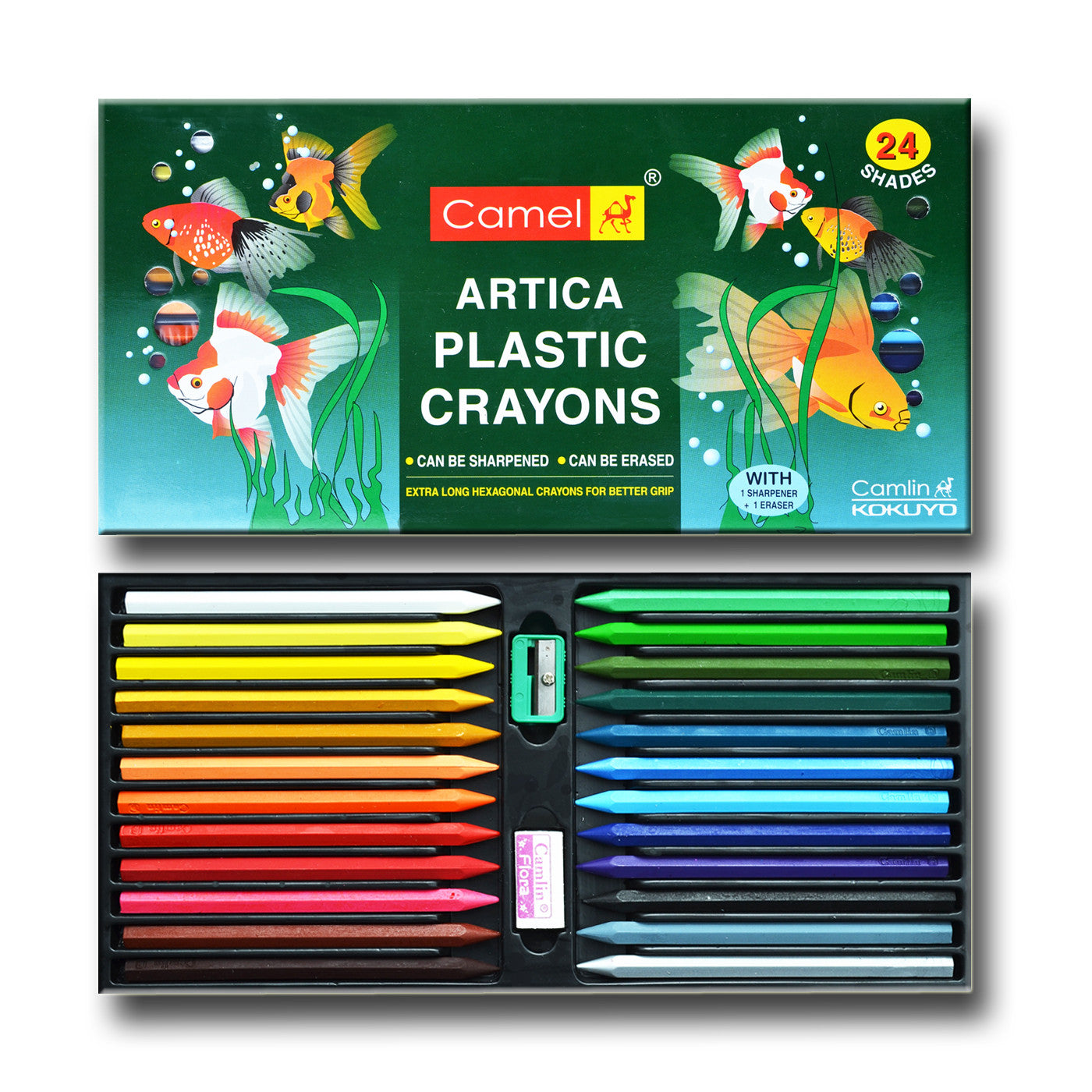 Camlin Artica Plastic Crayons 24 Shades - School Depot NZ