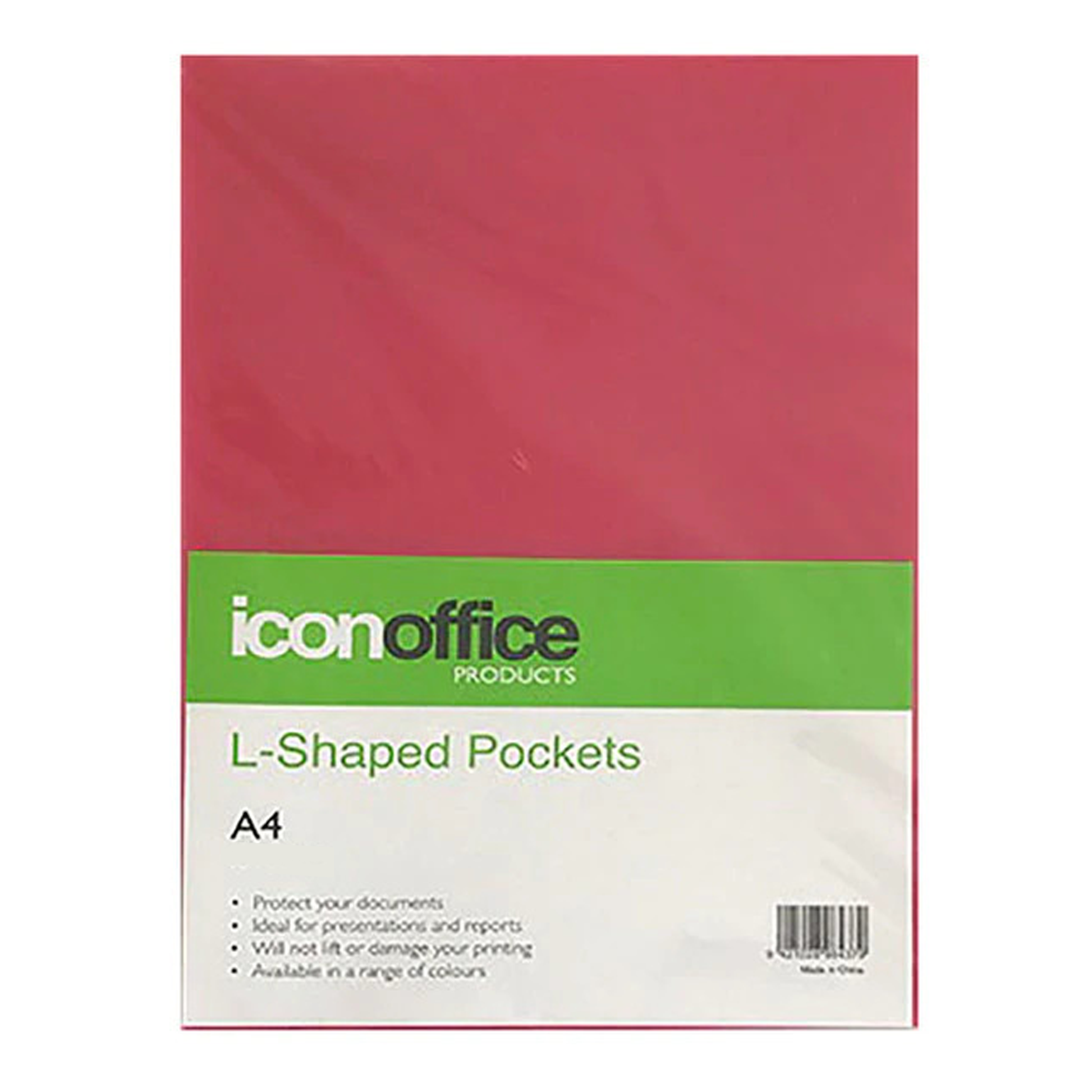 Icon L Shaped Pockets A4 Red