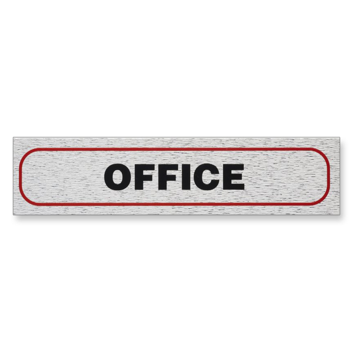 Information Sign OFFICE 17 x 4cm Brushed Aluminium [Self-Adhesive ...