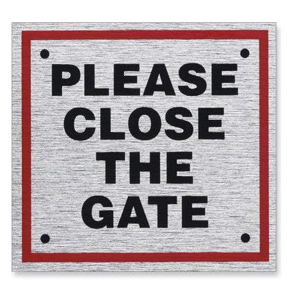 Information Sign "PLEASE CLOSE THE GATE" 85 x 80 mm [Self-Adhesive]