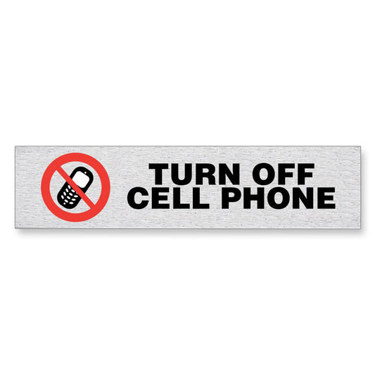 Information Sign "TURN OFF CELL PHONE" 17 x 4 cm [Self-Adhesive]