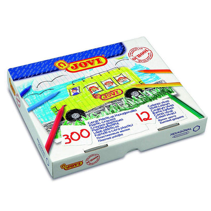 Jovi Erasable Plastic Crayons 12 Shades Pack of 300 