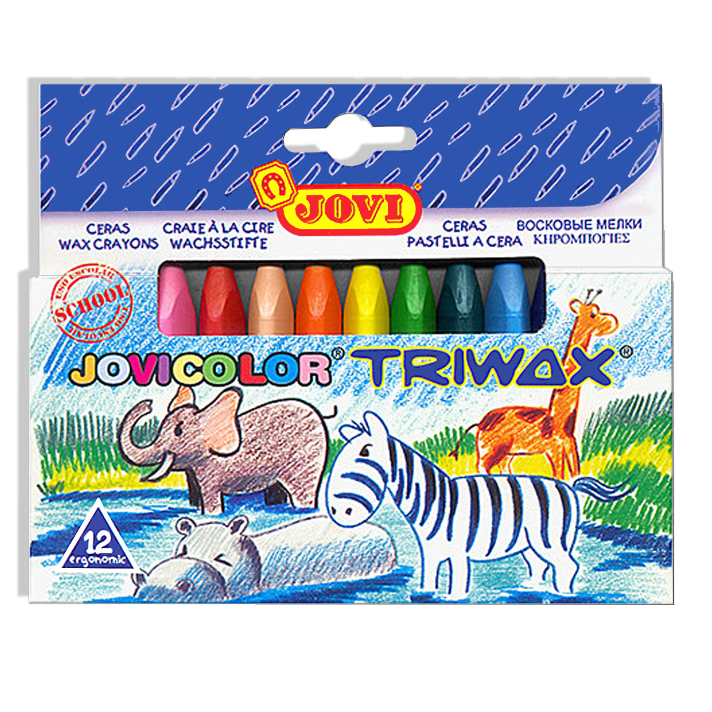 Jovi Triwax Crayons Pack of 12 [Triangular]