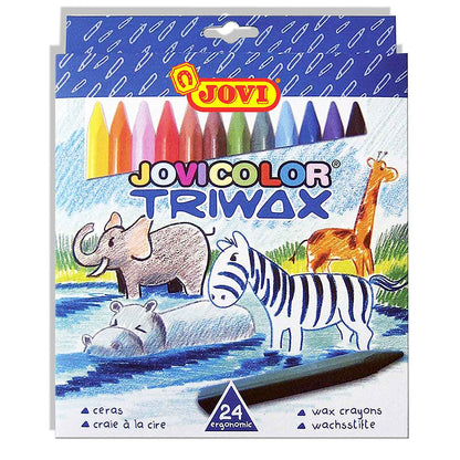 Jovi Triwax Crayons Pack of 24 [Triangular] - School Depot NZ
