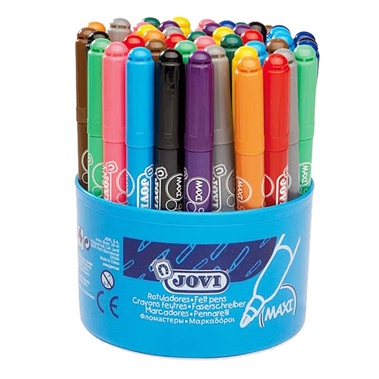 Jovi Maxi Felt Tip Markers 12 Shades Tub of 48