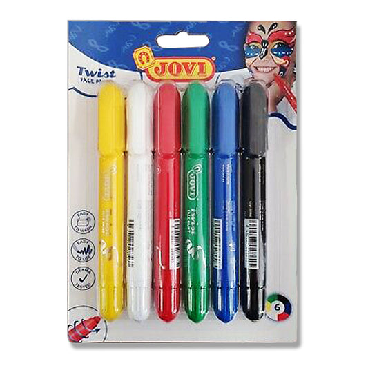 Jovi Twist Face Paint Pen Pack of 6 Assorted Colours