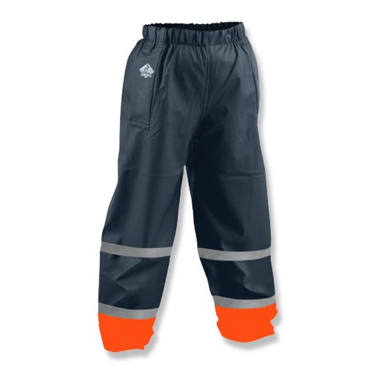 Tuffbak Flex Kids Waterproof Overtrouser - Navy / Orange - School Depot NZ