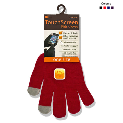 Touchscreen Gloves for Kids Red