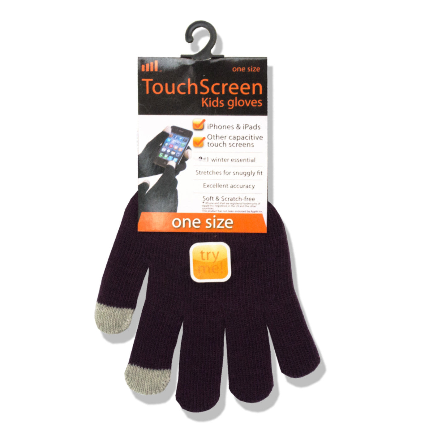 Touch Screen Gloves for Kids Purple 