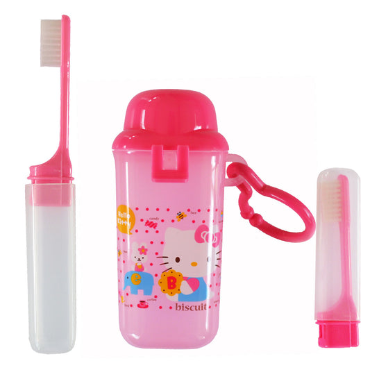 Hello Kitty Kids Travel Tooth Brush Set 3 Piece