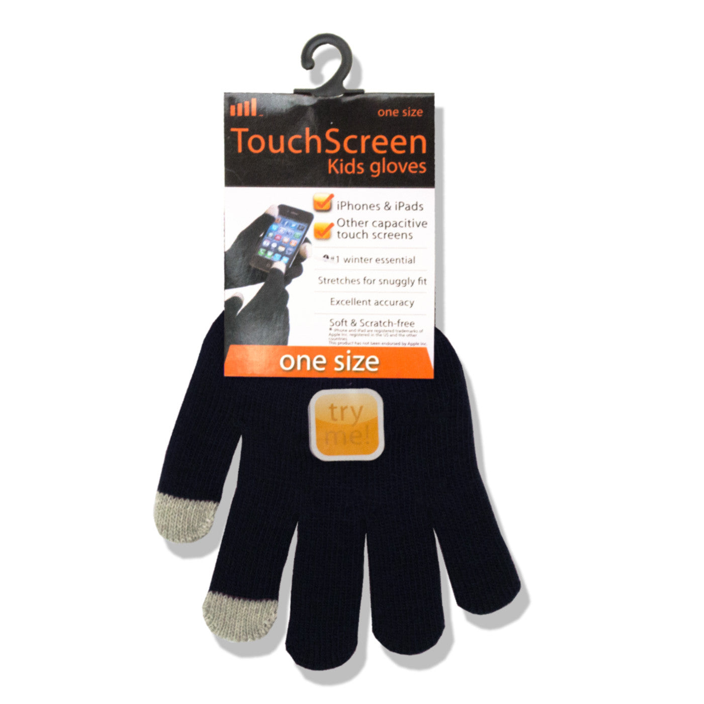 Touchscreen Gloves for Kids - Black