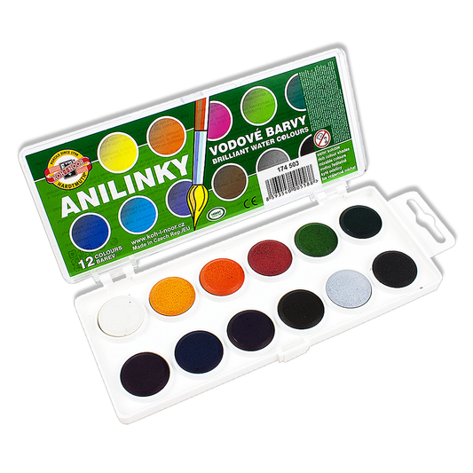 Koh-I-Noor Watercolour Discs Anilinky 22.5mm Palette of 12
