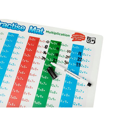 LCBF Practise Mats Double-Sided Dry Erase 42cm x 28cm Ages 6+ Multiplication