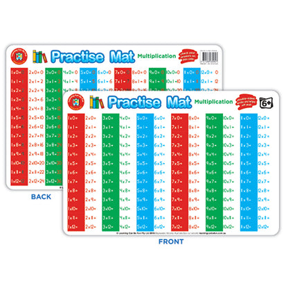 LCBF Practise Mats Double-Sided Dry Erase 42cm x 28cm Ages 6+ Multiplication