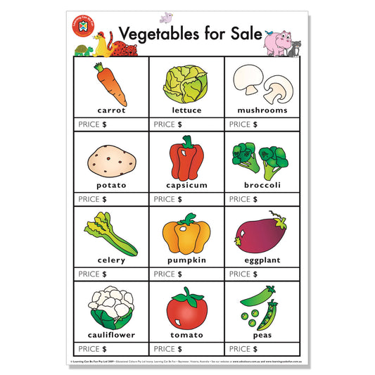 LCBF Wall Chart Vegetables for Sale 50 x 74 CM