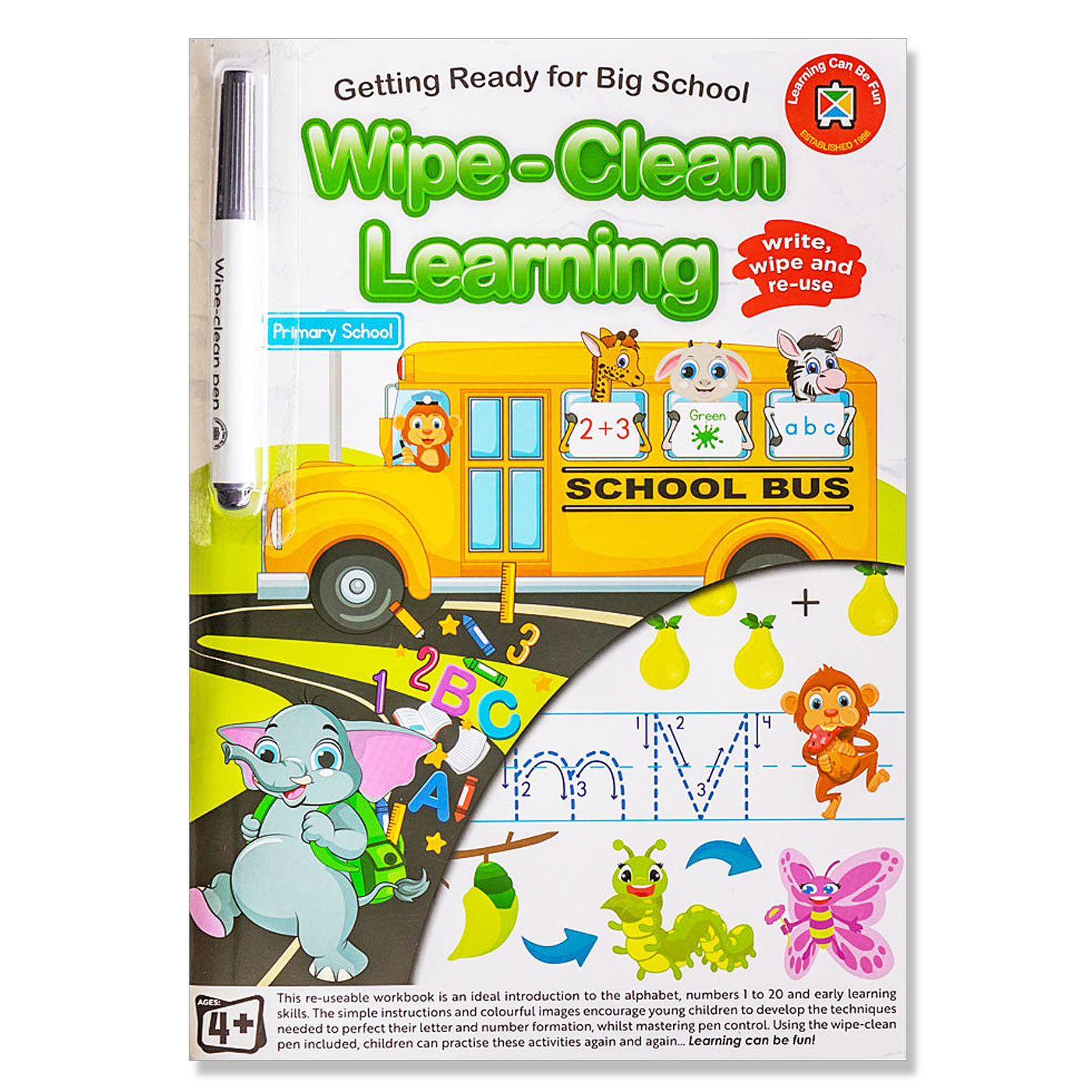 LCBF Wipe-Clean Reusable Learning Workbook Getting Ready for Big School with Marker Ages 4+