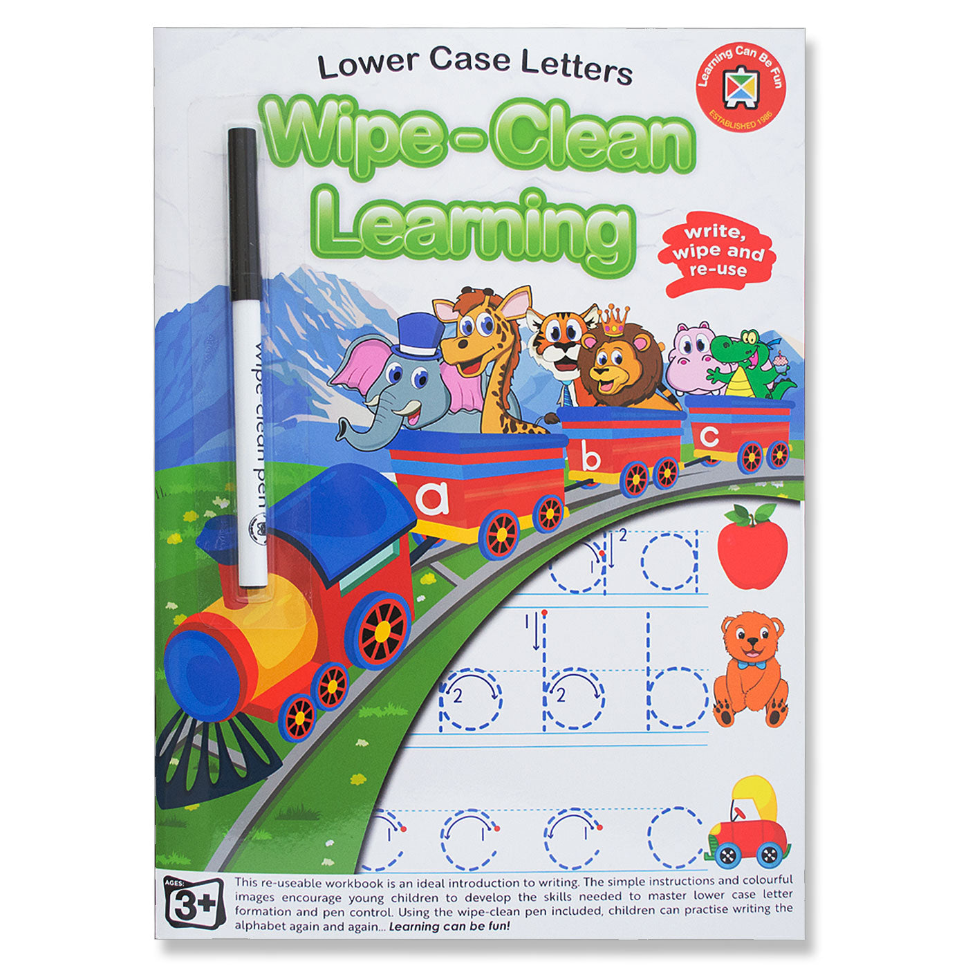 LCBF Wipe Clean Learning Book Lower Case Letters with Marker