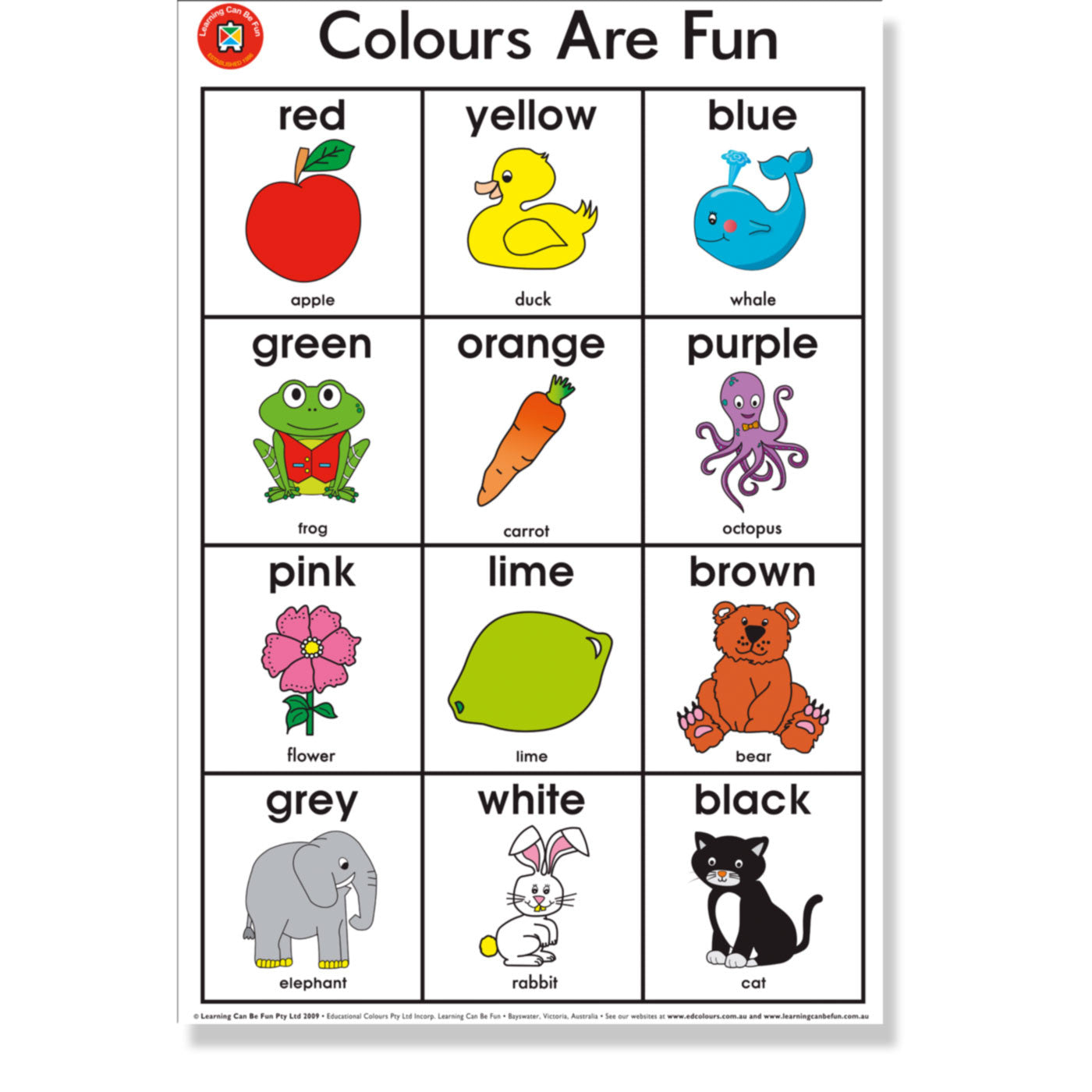 Wall Chart - Colours Are Fun Poster - 50 x 74 CM - School Depot NZ