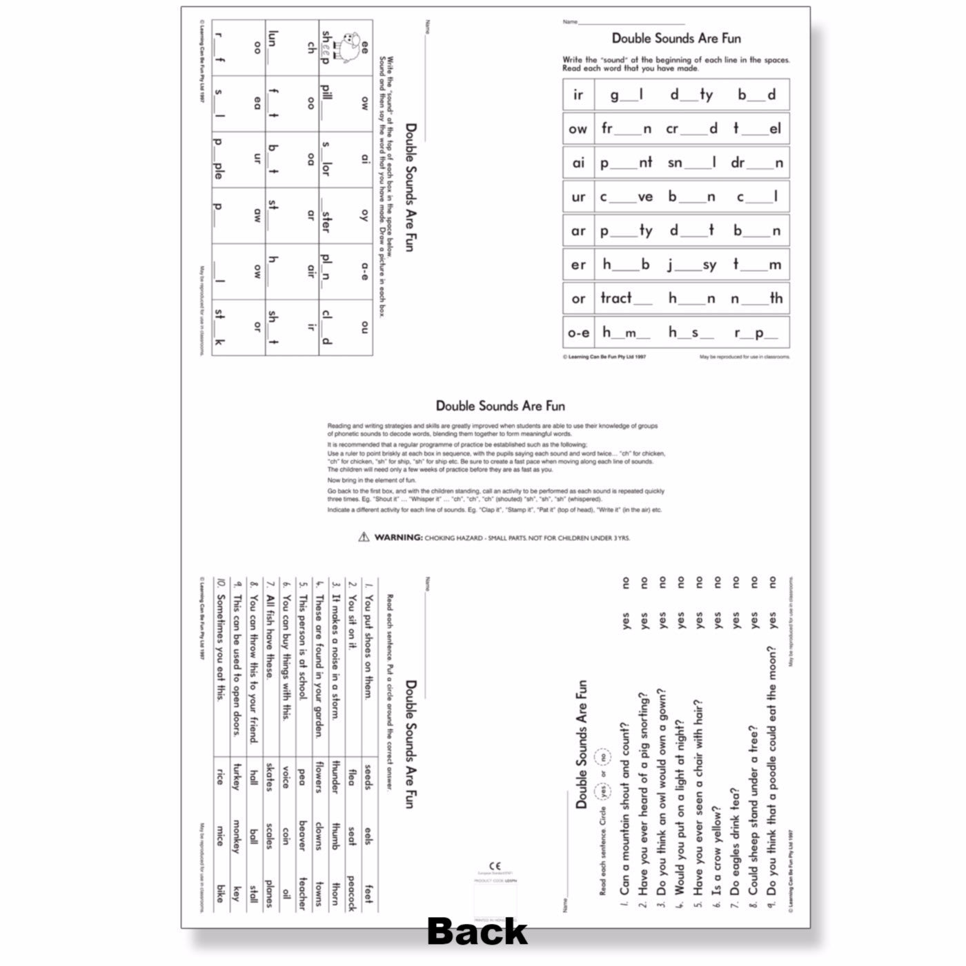 LCBF Wall Chart Double Sounds Are Fun Poster 50 x 74cm