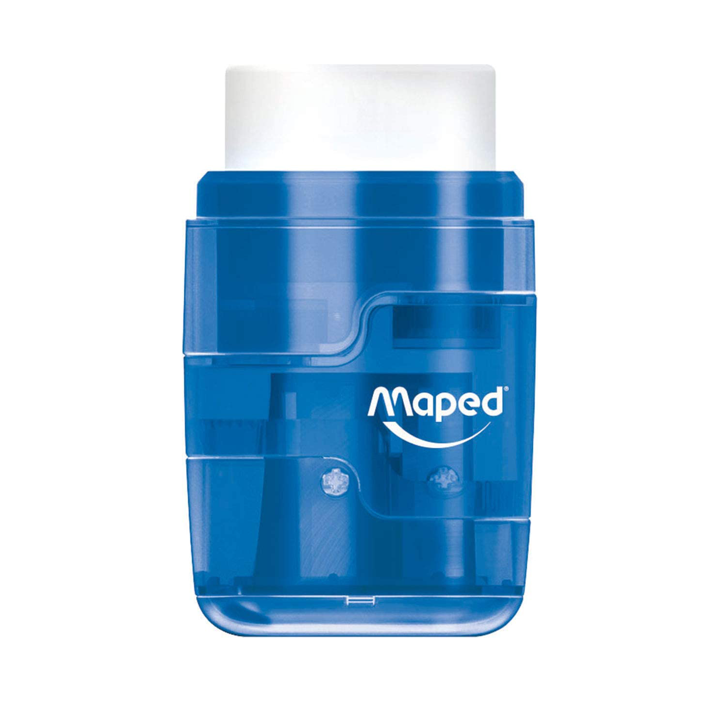 Maped Connect 2 Hole Pencil Sharpener & Eraser With Cannister Blue