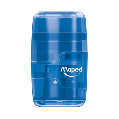 Maped Connect 2 Hole Pencil Sharpener & Eraser With Cannister Blue