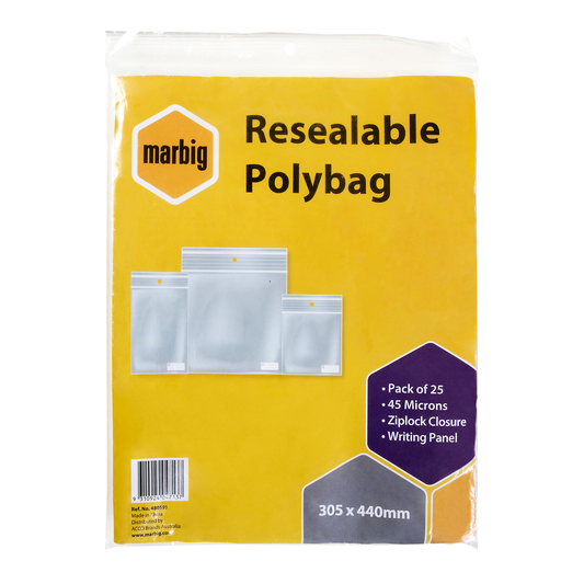 Marbig Resealable Polybags 40 x 50 mm Pack of 50