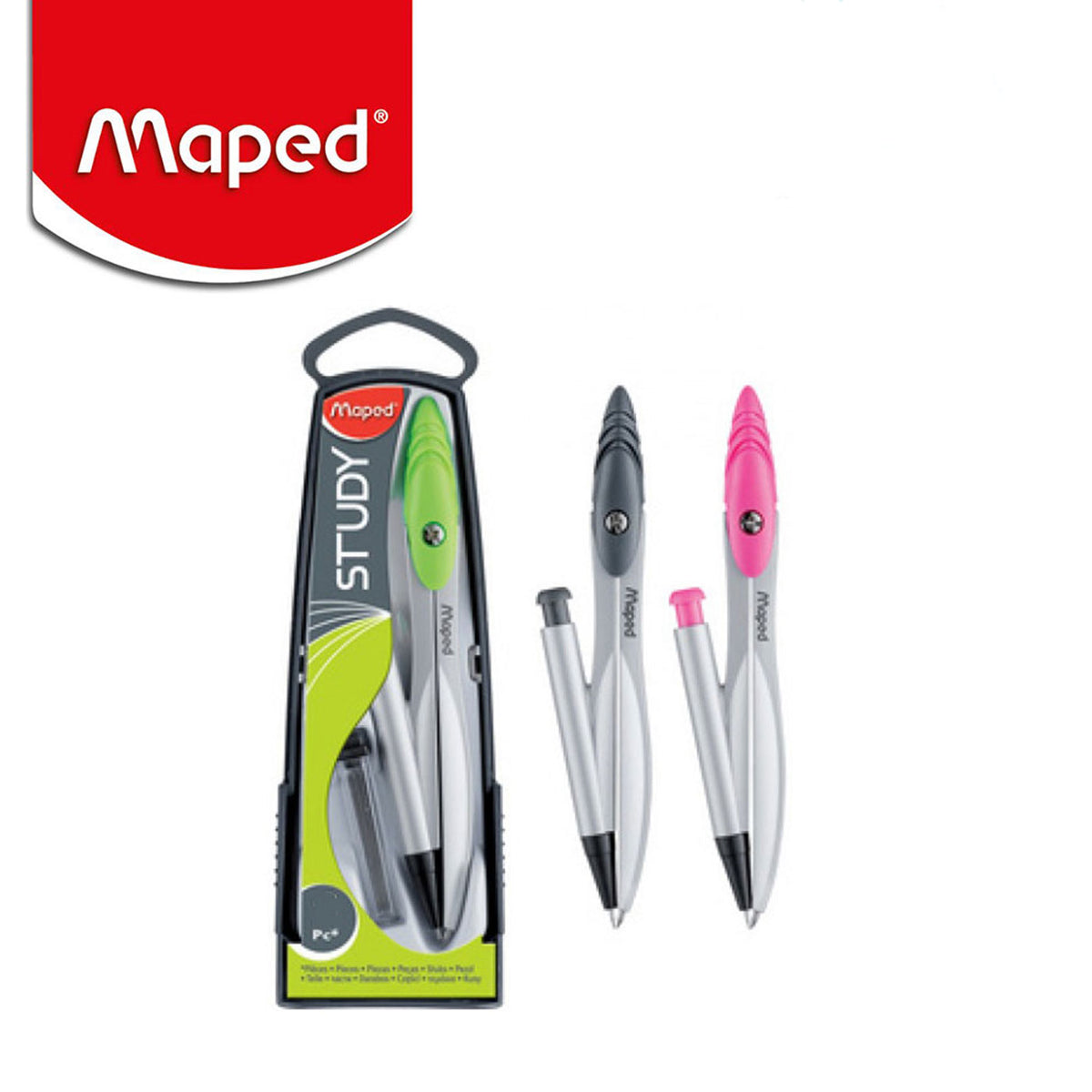 Maped Spring Compass Maped Study Metal Compass with 0.5mm Mechanical Pencil | Durable Geome ...