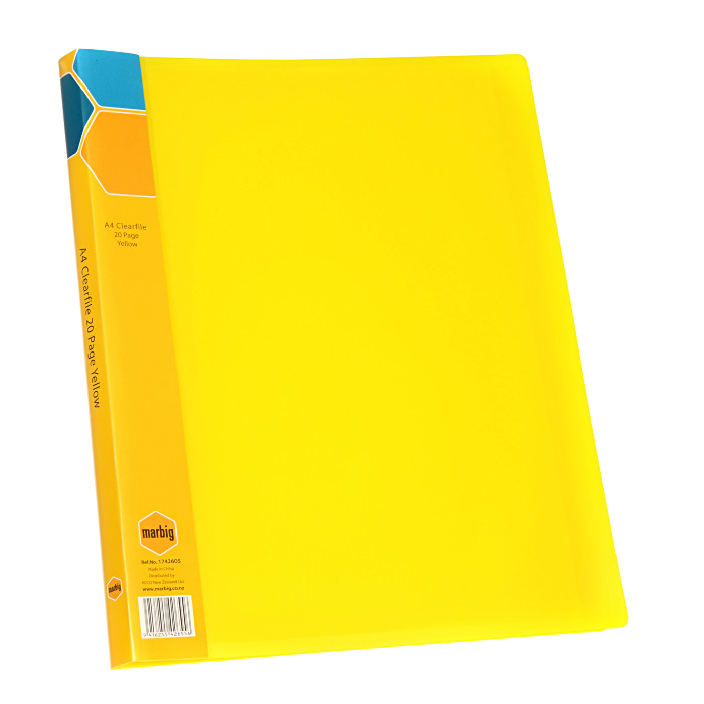 Marbig-Display-Book-20-Pocket-Yellow