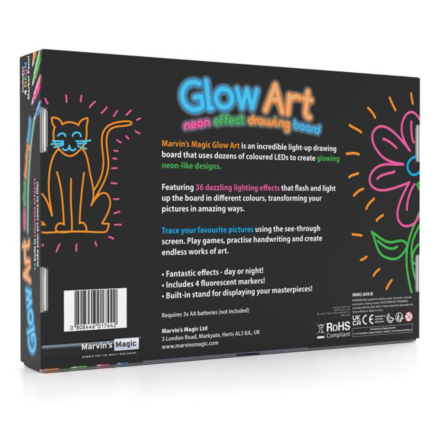 Marvin’s Magic Glow Art Light Up Board with 4 Neon Markers