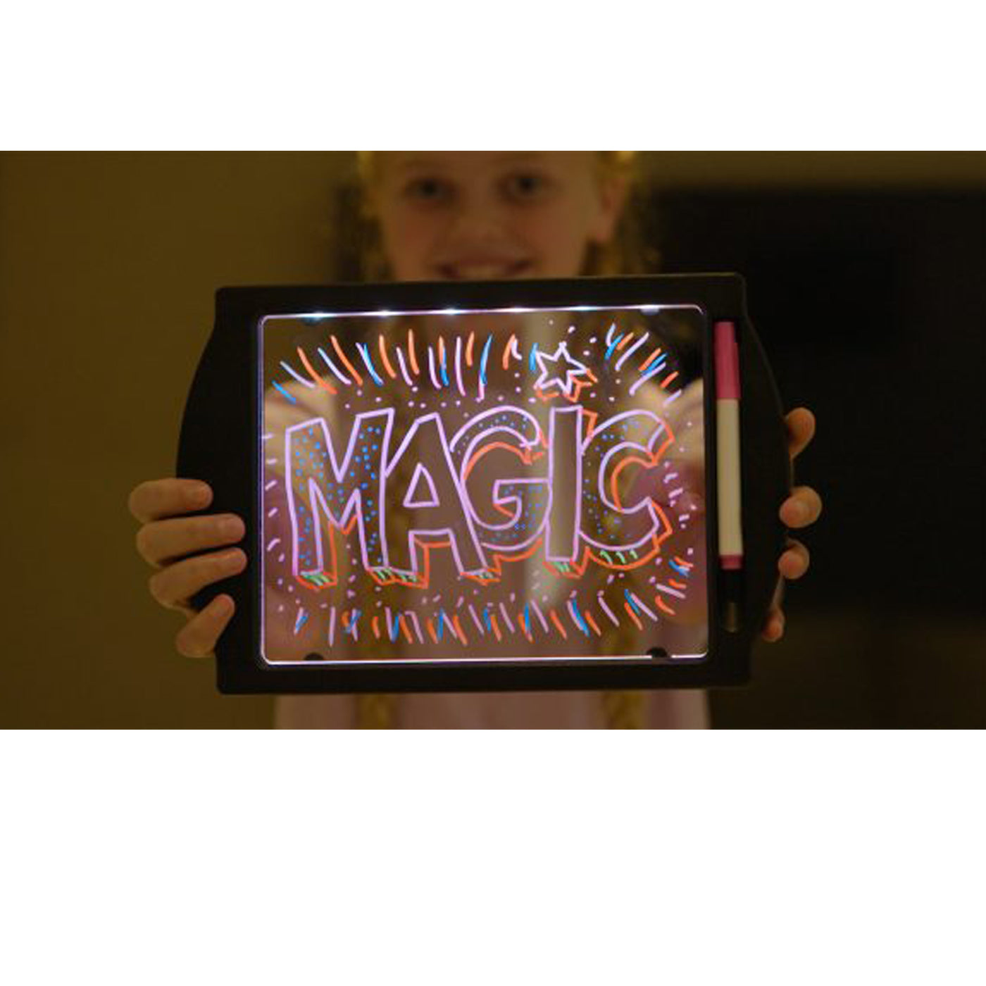 Light Drawing Board for Kids the Glow in Dark Neon Effect Draw Pad