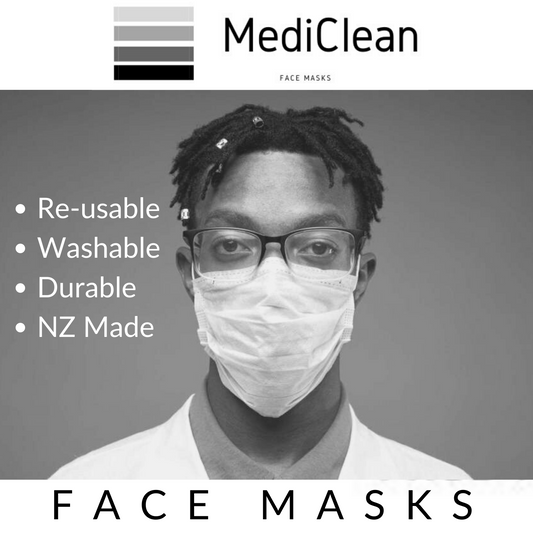 MediClean Reusable Surgical Face Mask Double-Layered White Adult