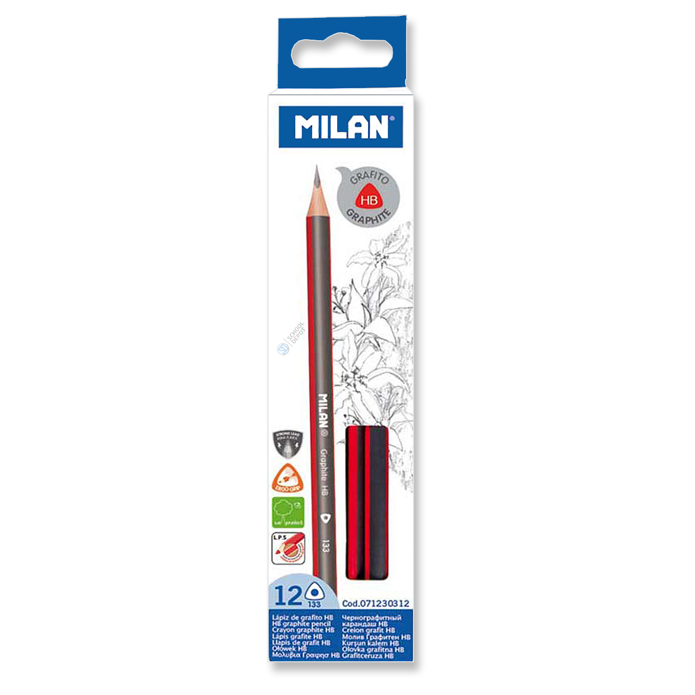 Milan Graphite Pencils HB Pack 12 Triangular