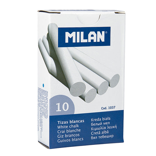 Milan White Chalk Sticks Box 10 - School Depot
