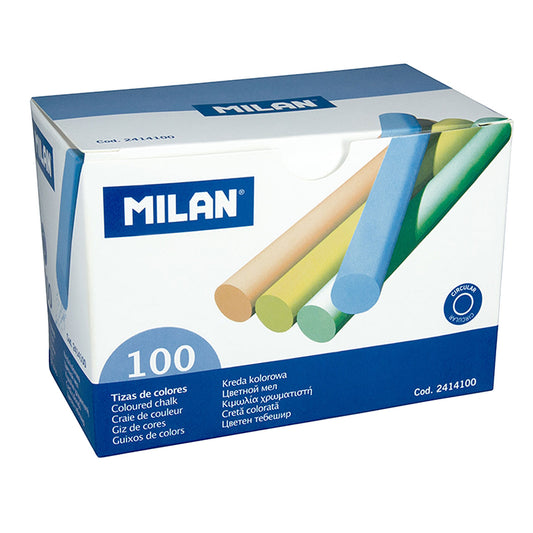 Milan Coloured Chalk Sticks Box 100