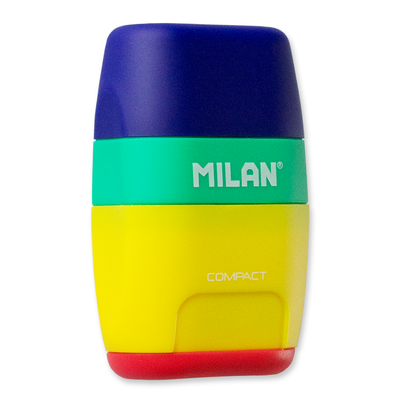 Milan Compact 2 in 1 Eraser and Sharpener Double Hole with Container Assorted