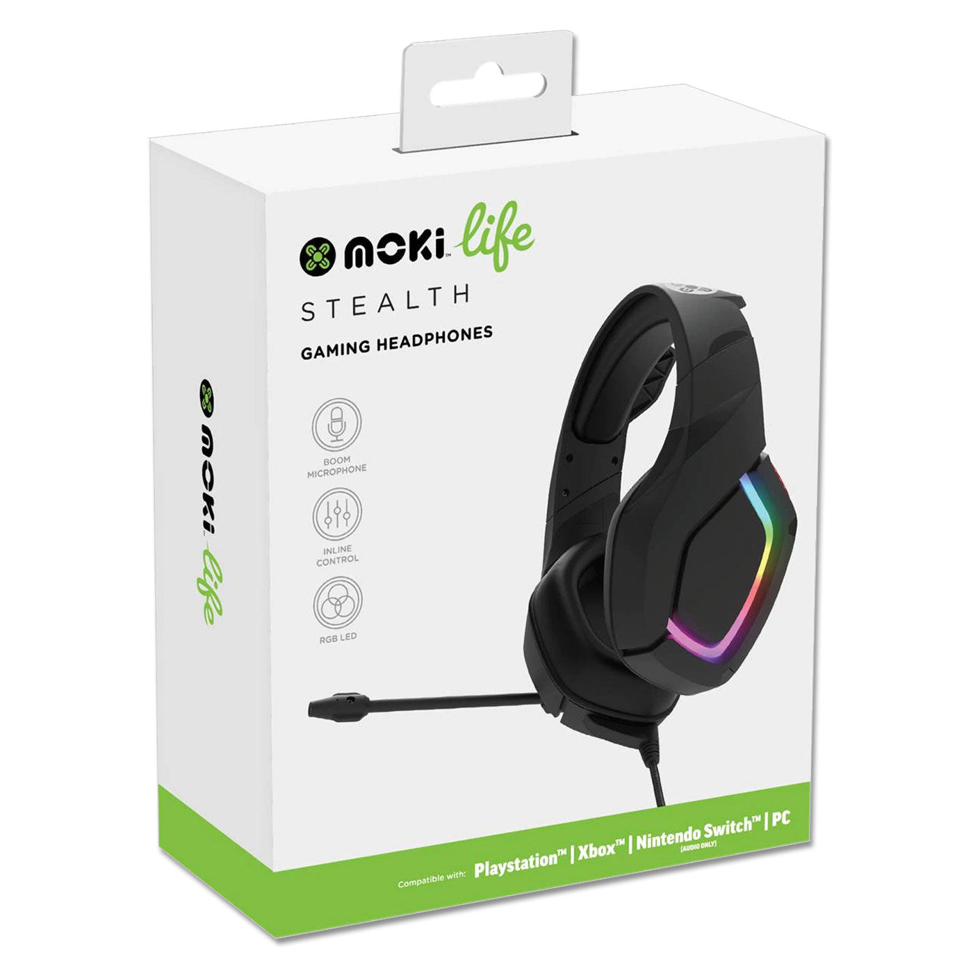 Moki Life Gaming Headphones Stealth with Microphone