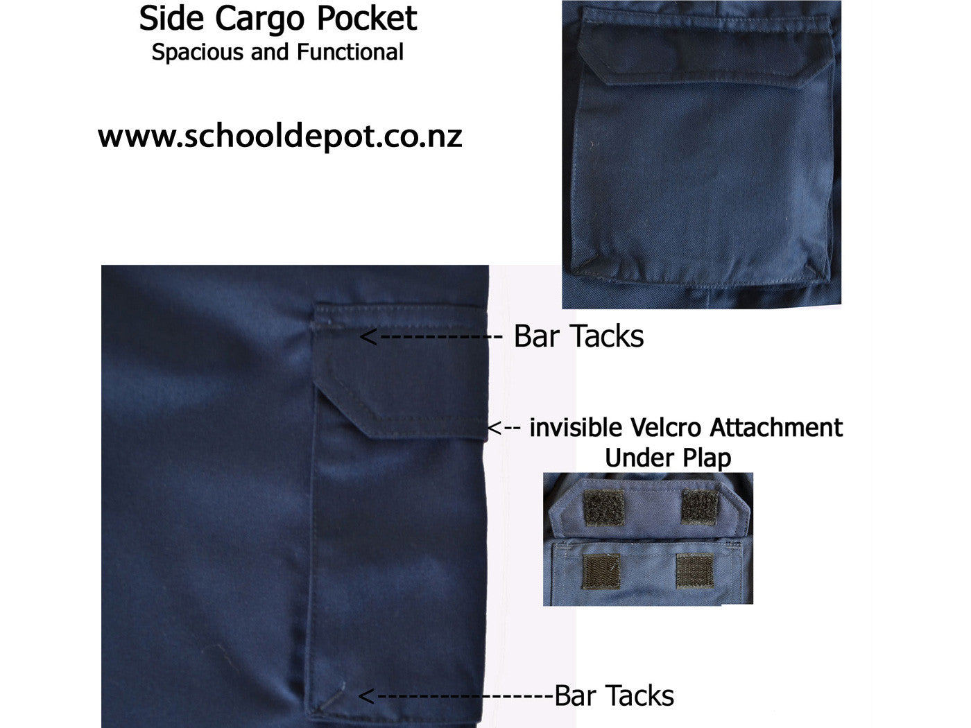 School Uniform Cargo Pants Navy Blue - School Depot NZ