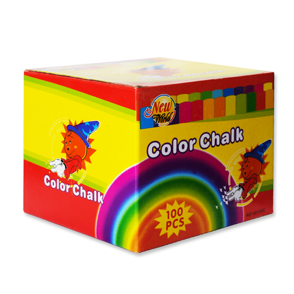 New World Coloured Chalk Box of 100