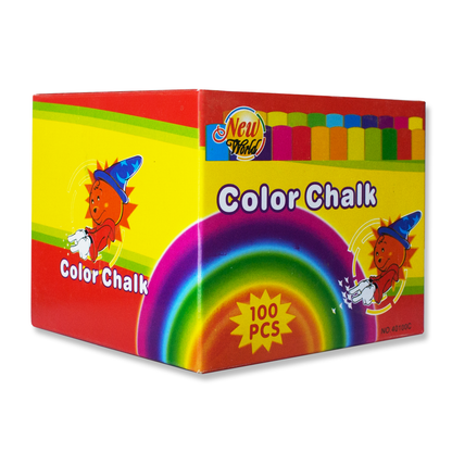 New World Coloured Chalk Box of 100