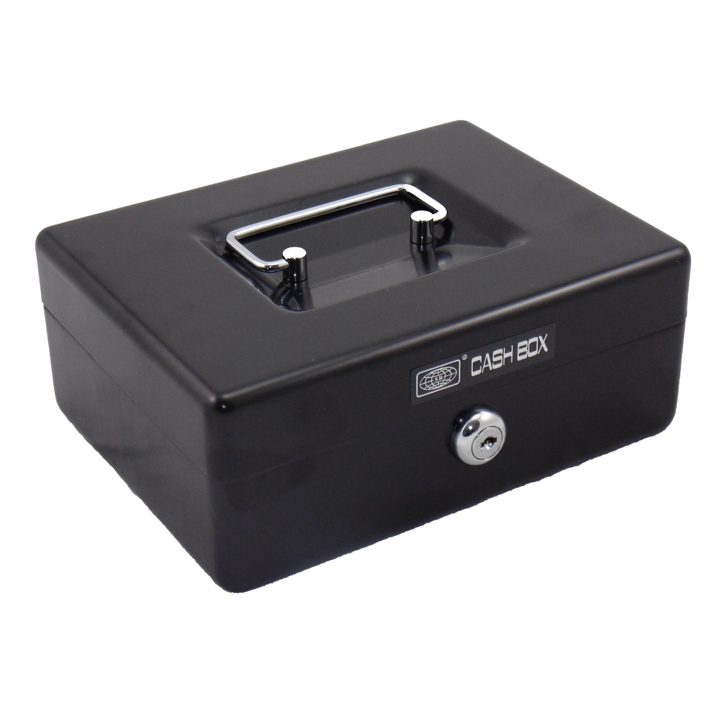 Office Mate Cash Box 8 inch Black Two Compartments - School Depot