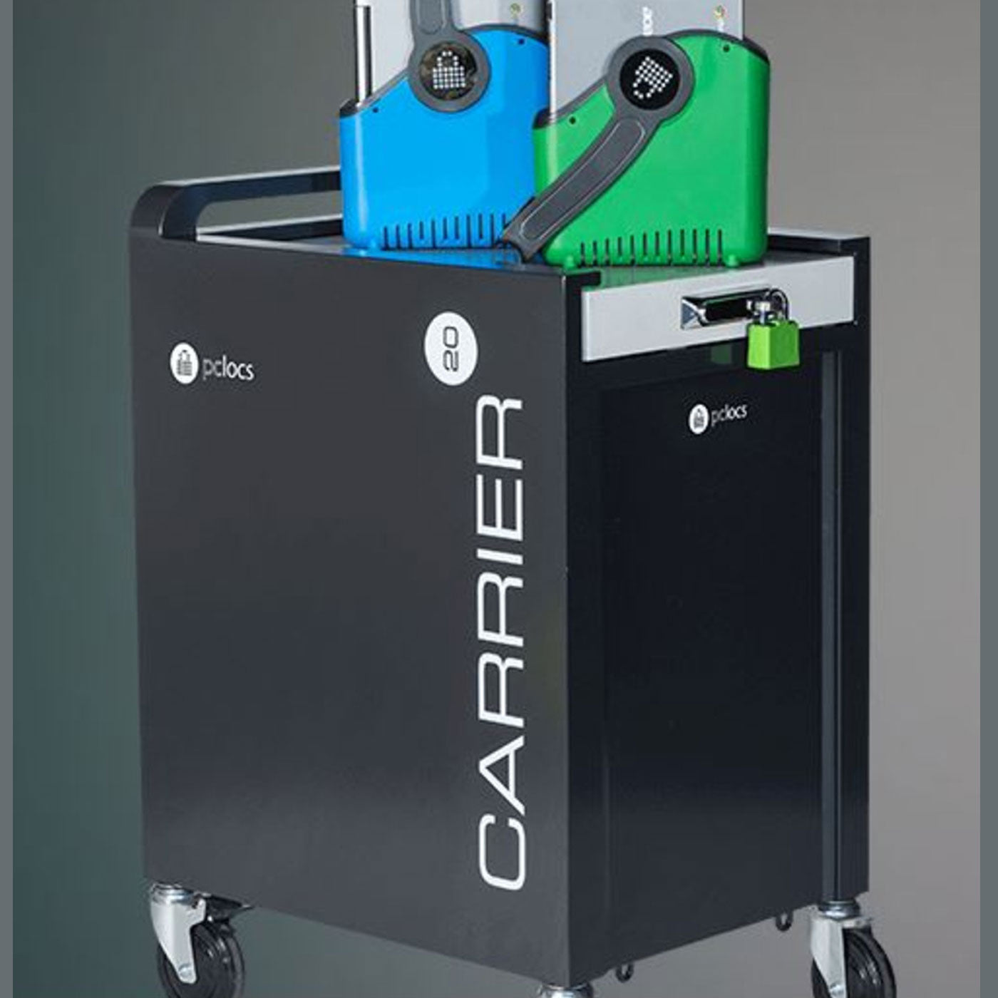 PC Locs 20 Bay Carrier Charging Trolley for Laptops